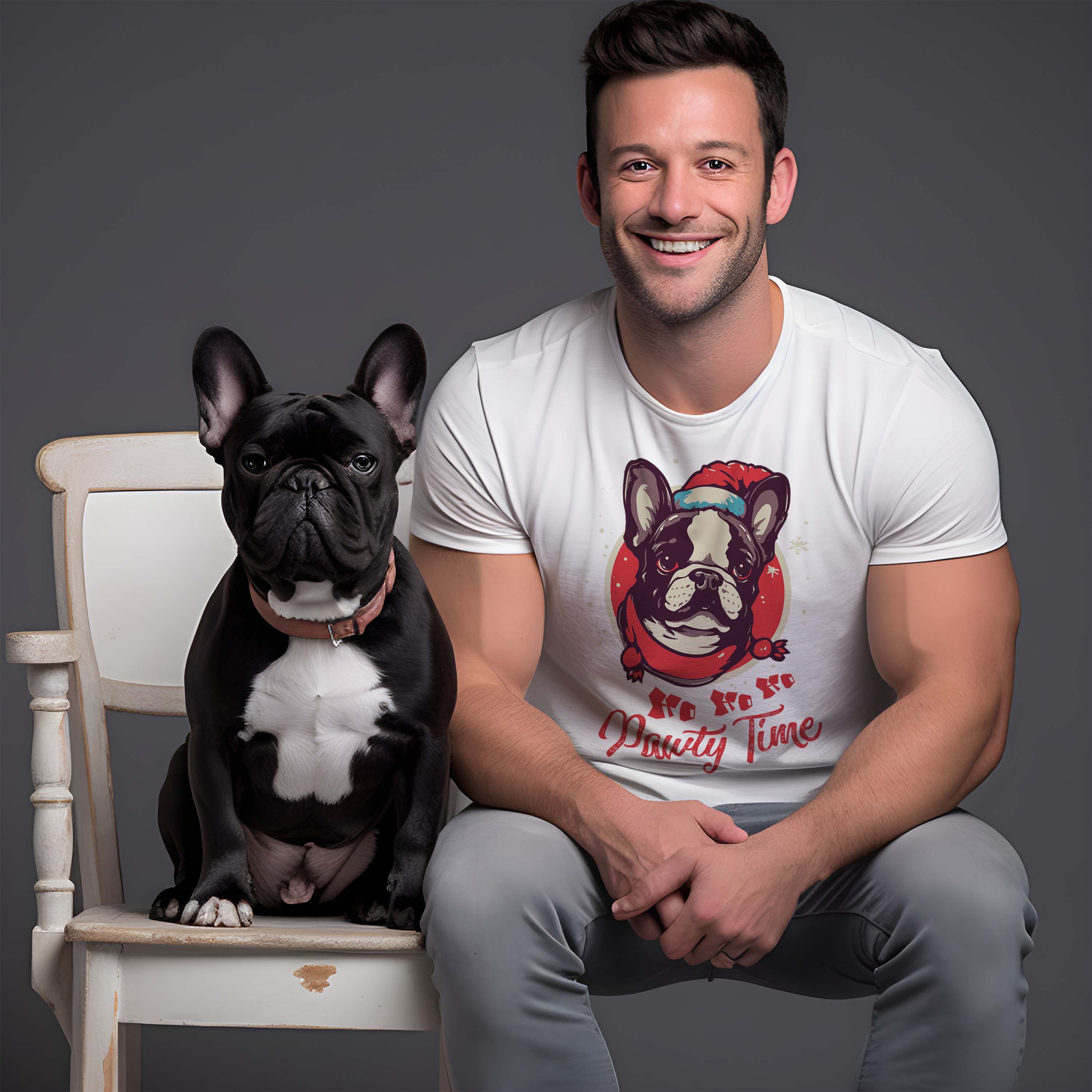 Christmas Party - Trendy Unisex T-shirt Frenchie Themed Wear | Comfy Fit