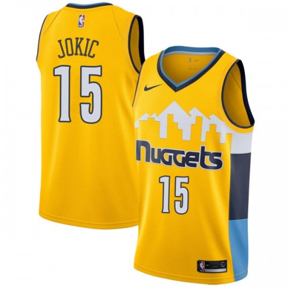 Denver Nuggets Nikola Jokic15 Jersey Yellow - Basketball Fan Gear