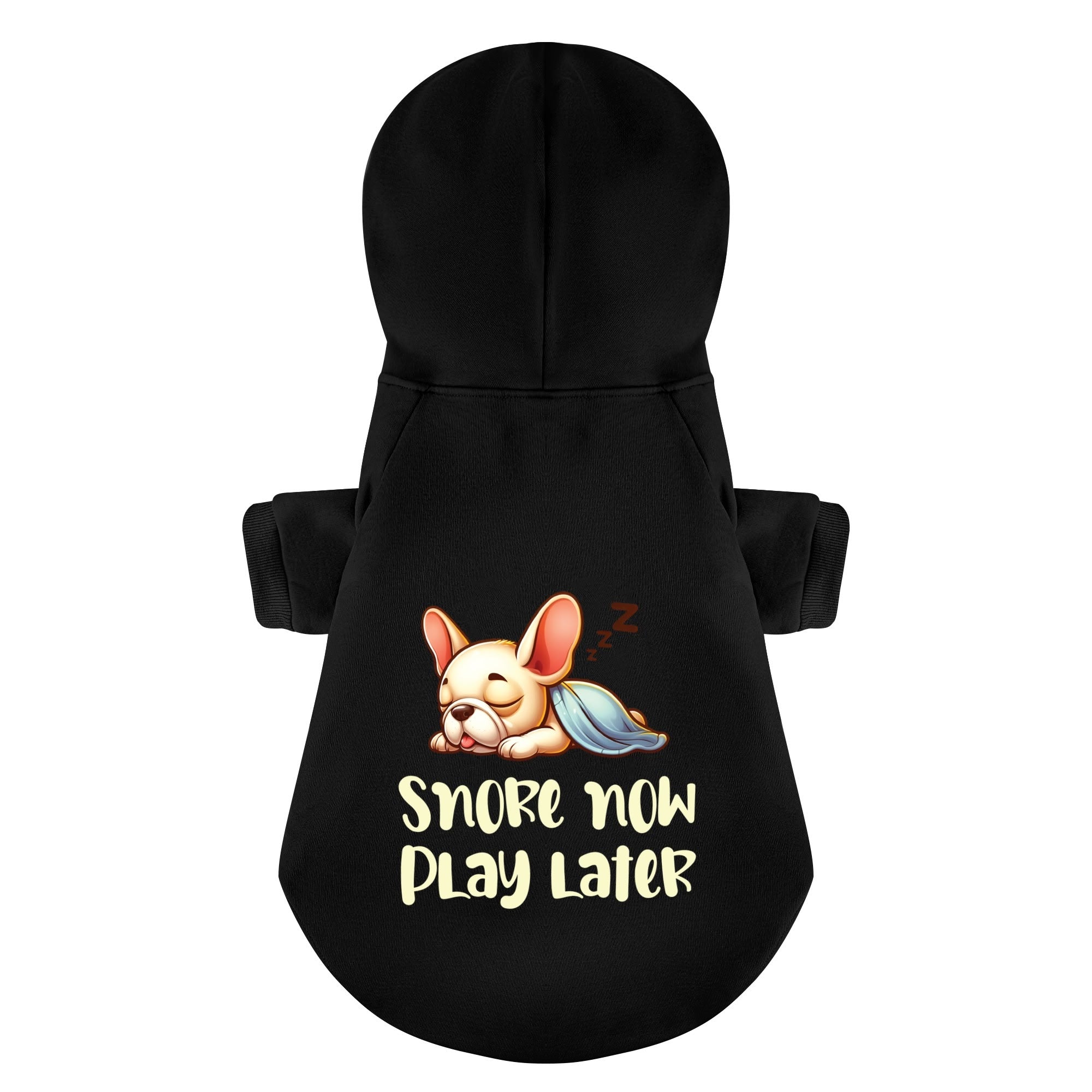 Snore Now, Play Later - Frenchie Lover Personalized French Bulldog Hoodies With Funny Quotes – Stylish, Cozy, And Premium 100% Cotton Outdoor Style