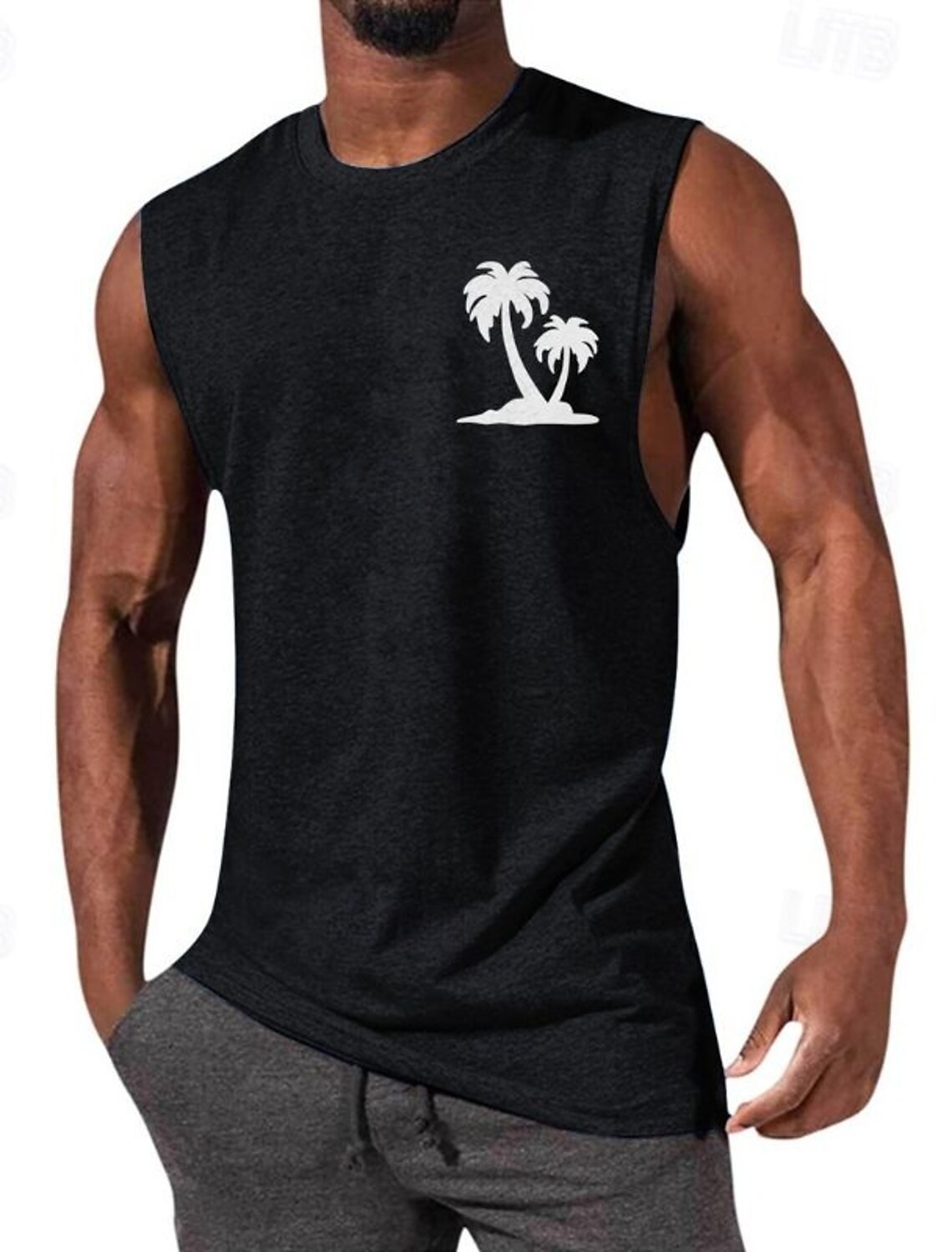 Men's Tank Top Vest Undershirt Sleeveless Shirt Crewneck Spring &