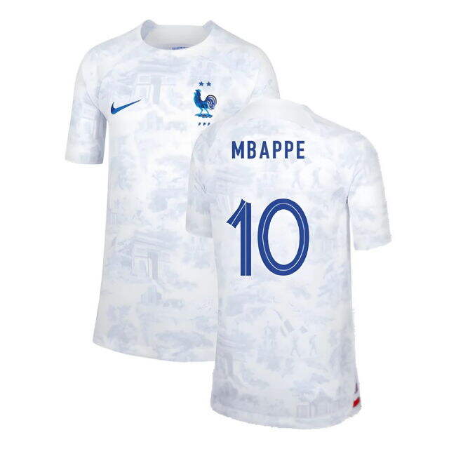 Wholesale 2022-2023 France Away Shirt (Kids) (Mbappe 10) Cute