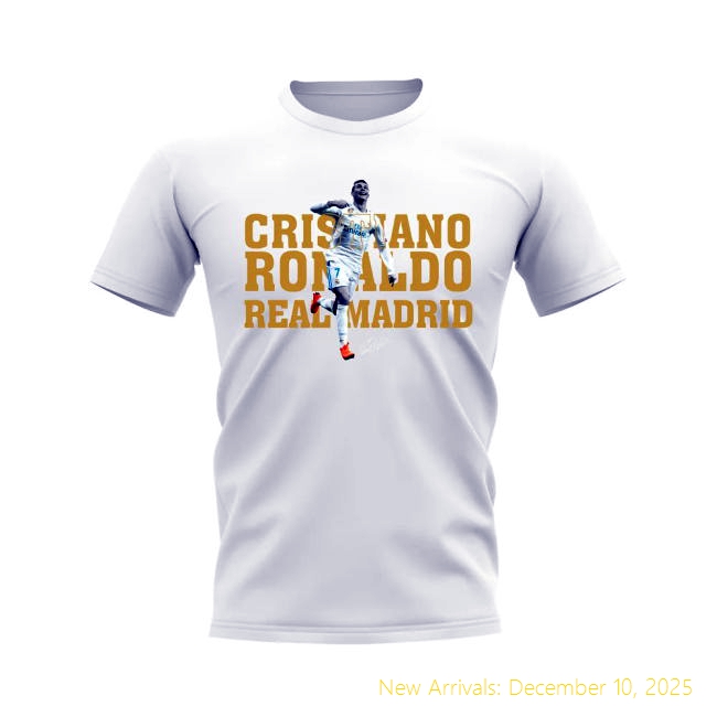 Premium Quality RM Cristiano Ronaldo Real Madrid Player Tee (White)