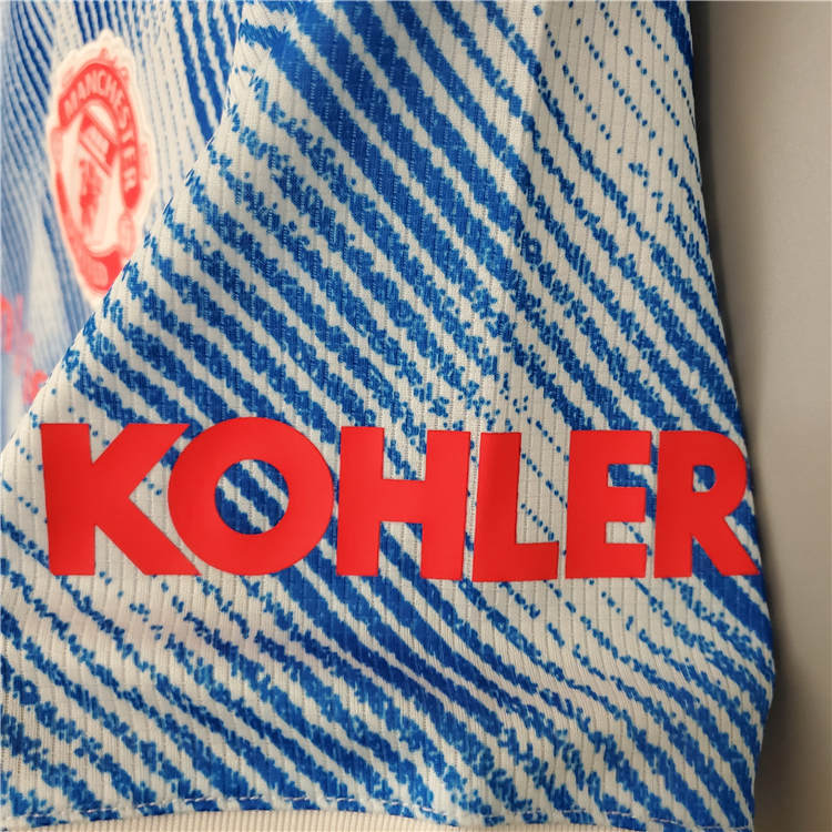 Manchester United 21-22 Kit Away Light Blue Soccer Jersey Football