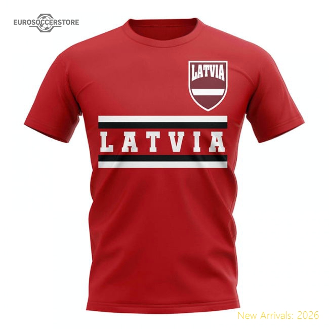Latvia Core Football Country T-Shirt (Red)