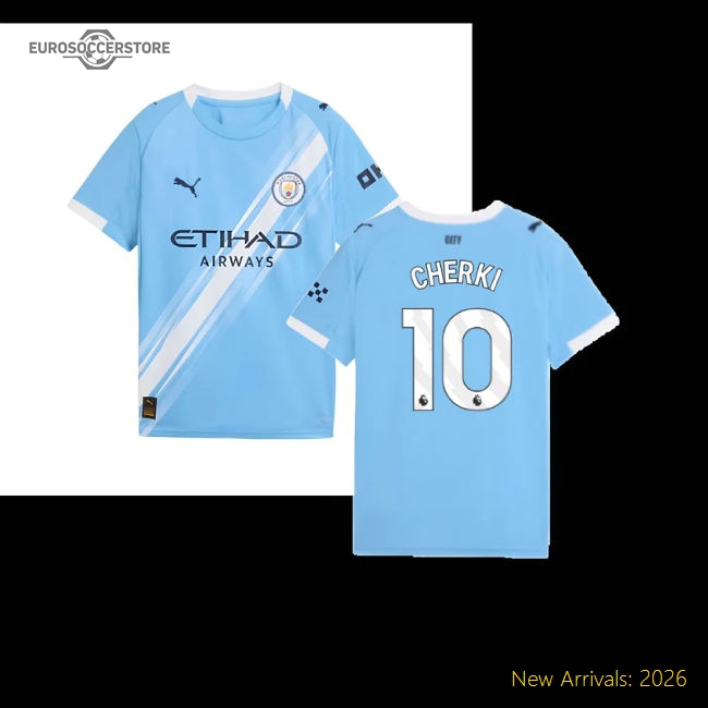Manchester City 2024-25 Home Fan Version For Kids (Cherki Soccer Jersey