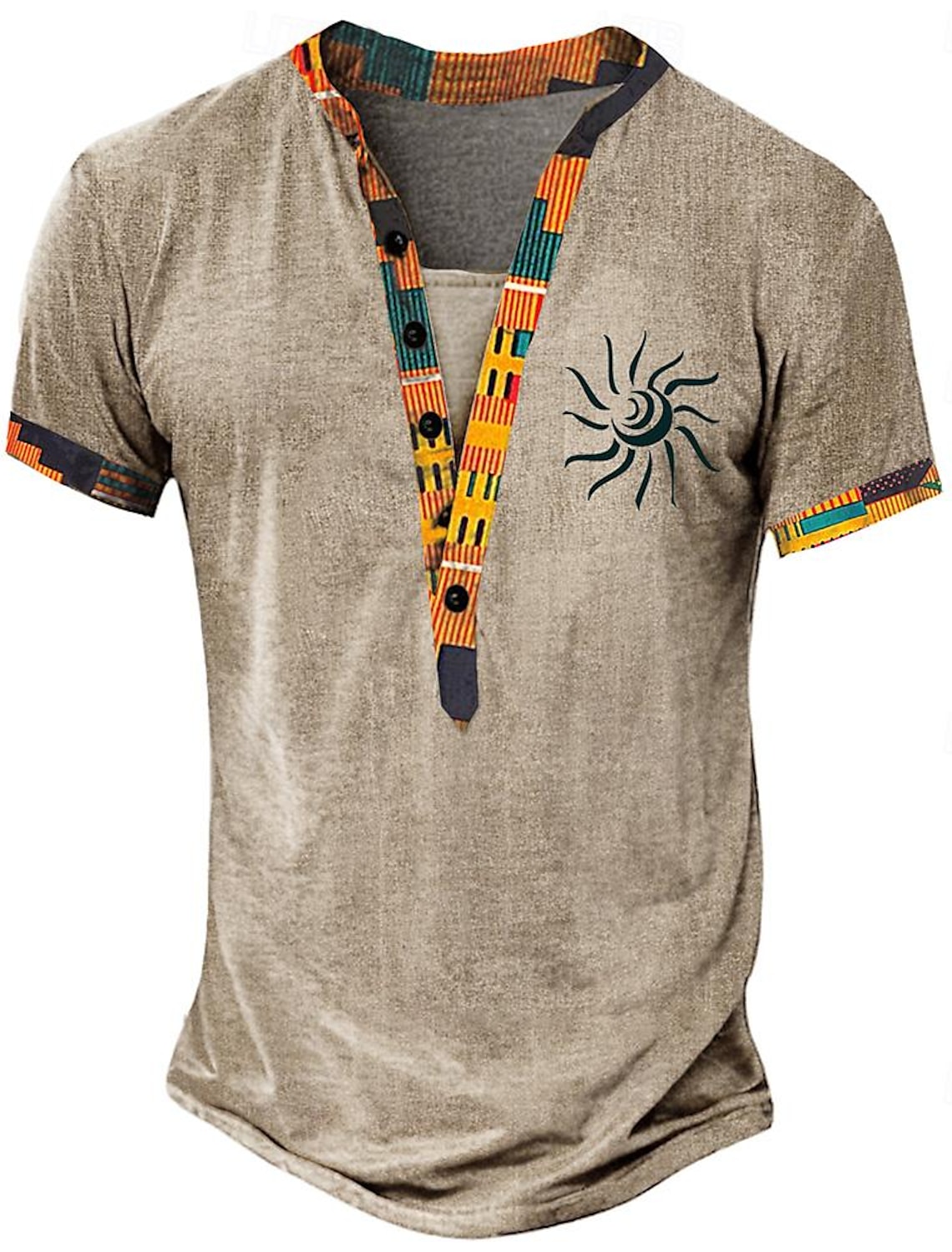 Men's Graphic Geometric Pattern Shorts Summer Beach Mid Waist Designer