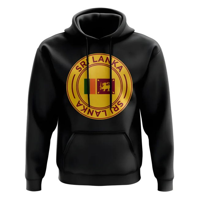 Elite Premium-Quality Sri Lanka Football Badge Hoodie (Black)