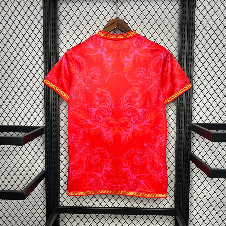 Official Italy X Versace Red Shirt - Official Replica 17018