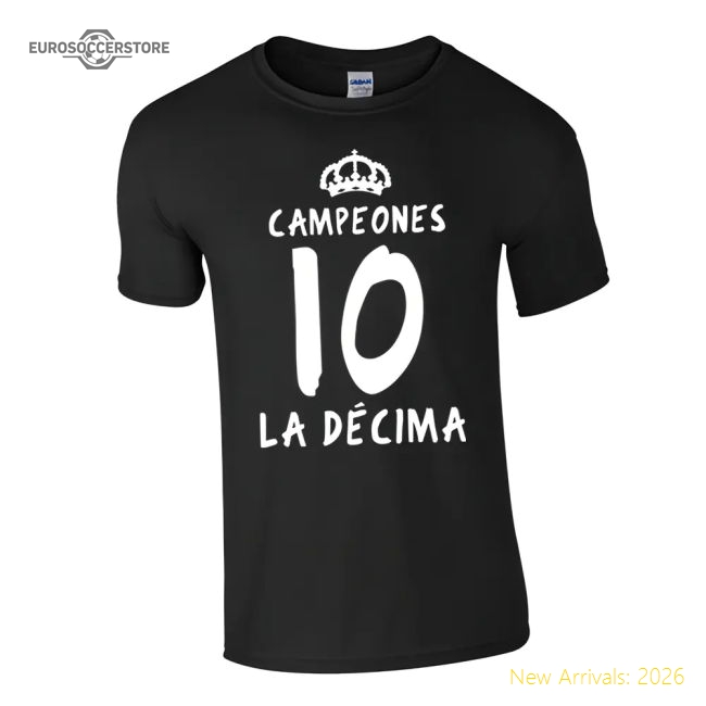 Premium Best-Selling Real Madrid La Decima T-Shirt (Black)
