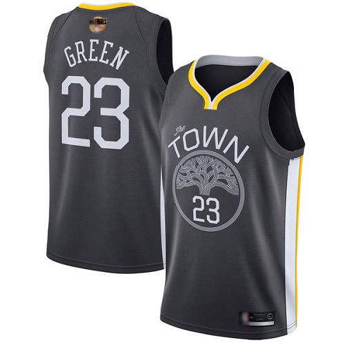 Black Nike Draymond Green #23 Warriors Jersey - Mesh Fabric Game Day Wear