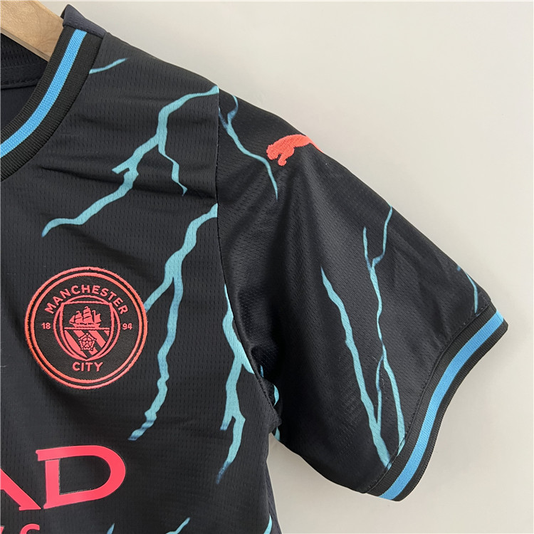 Lightweight Man City Kids Manchester City 2324 Third Kit ShirtShorts