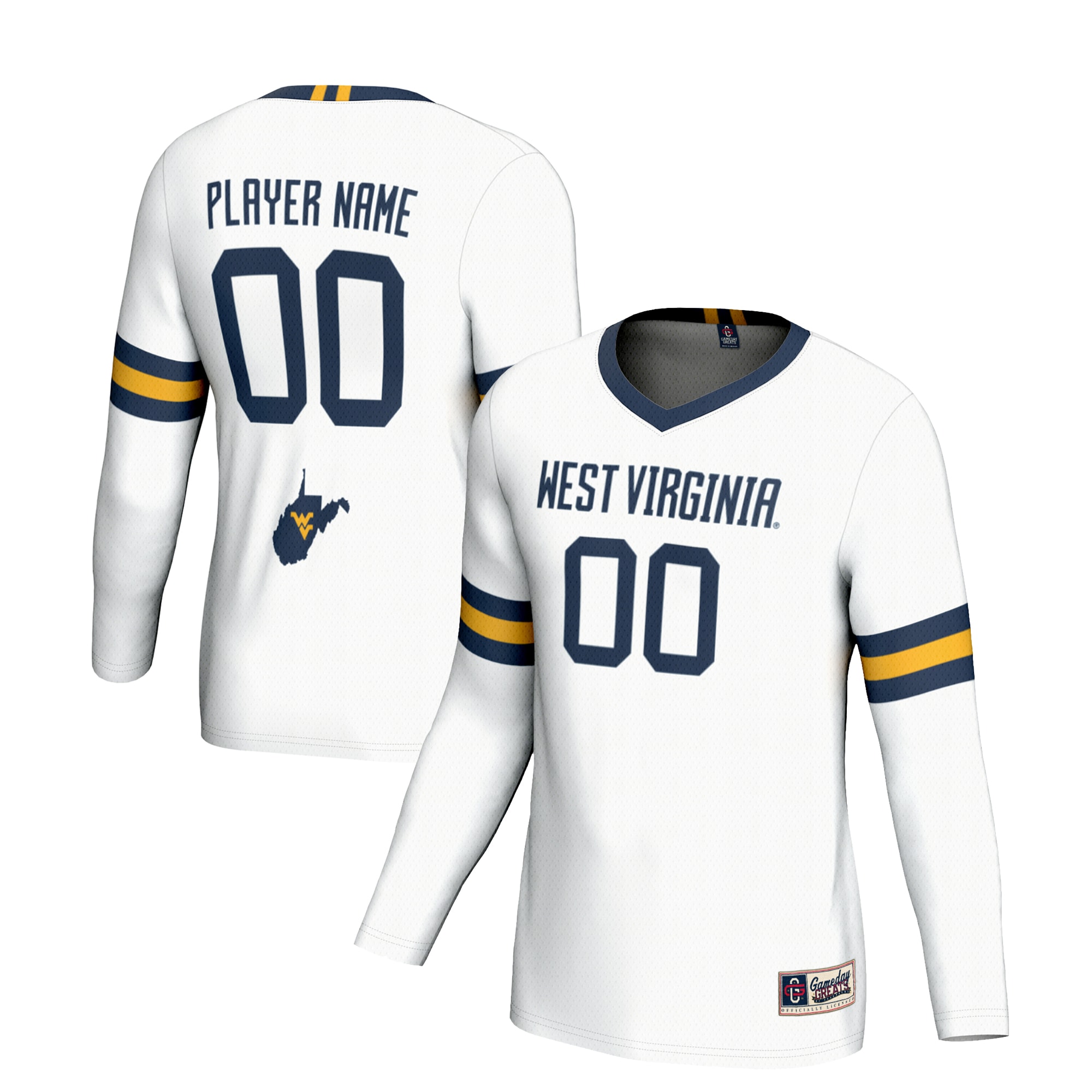 [NJP] Women's West Virginia Mountaineers GameDay Greats NIL Pick-A-Player Lightweight Volleyball Jersey - White