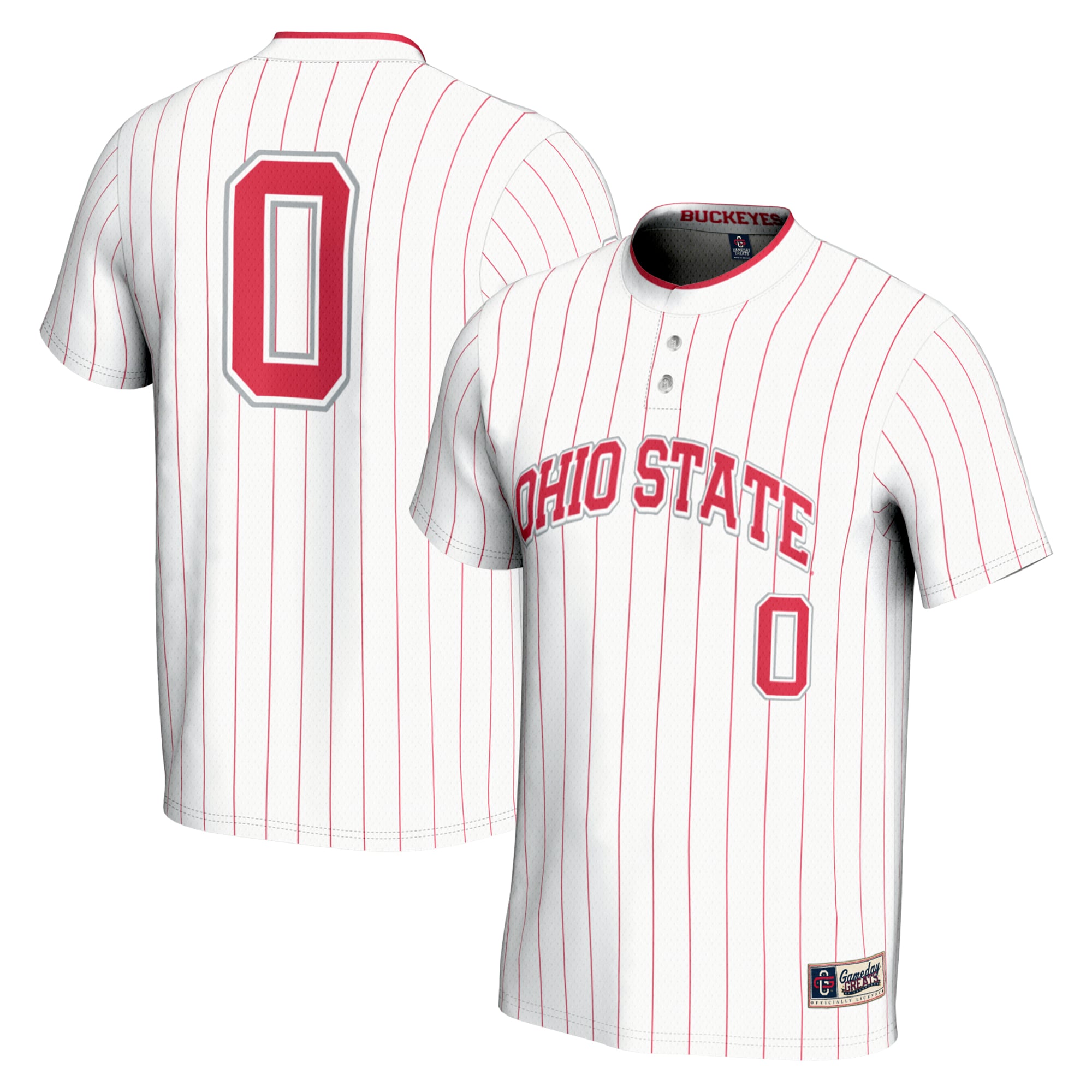 #0 Ohio State Buckeyes GameDay Greats Unisex Lightweight Softball Jersey - White