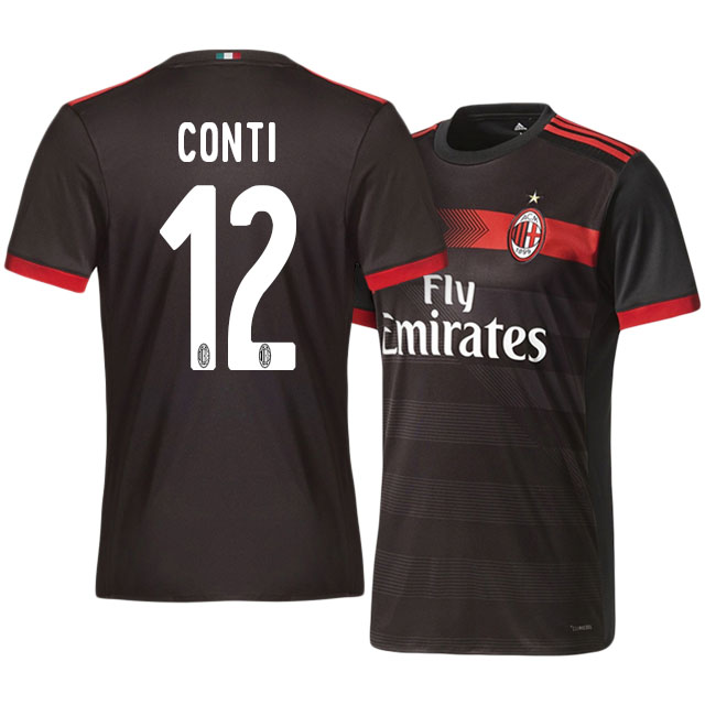 AC Milan Third 201718 Andrea Conti 12 Soccer Jersey Shirt - Official