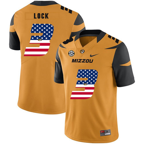 Men's None Gold 2024 embroidered Drew Lock #3 home jersey Jersey