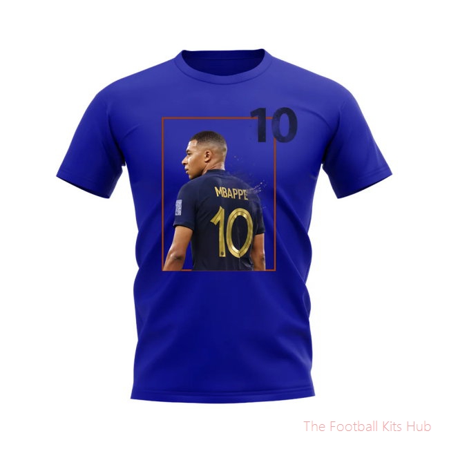 Kylian Mbappe France Fade T-Shirt (Blue)