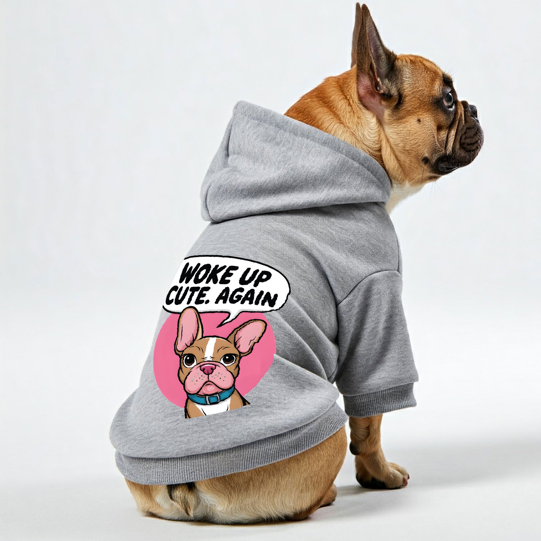 Minimal-Aesthetic Woke Up Cute. Again - Personalized French Bulldog H...