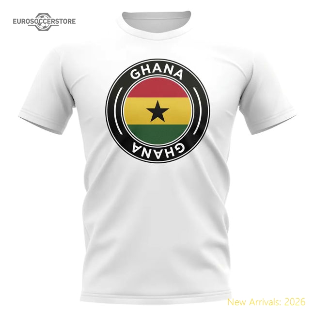 First-class Black Stars Football Badge T-shirt (white) - Fan Collection