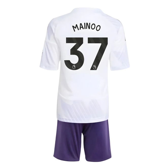 True Football Man Utd Away Mini Kit Mainoo #37 Official Licensed N...