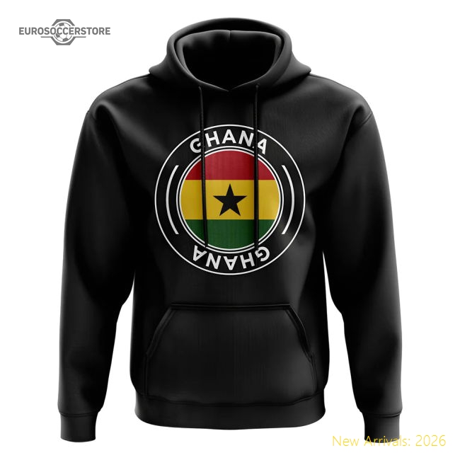 Premium-grade Ghana National Team Football Badge Hoodie (black)