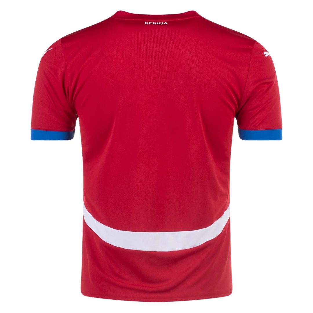 Comfort Fit Euro 2024 Serbia Home Soccer Jersey Football Shirt