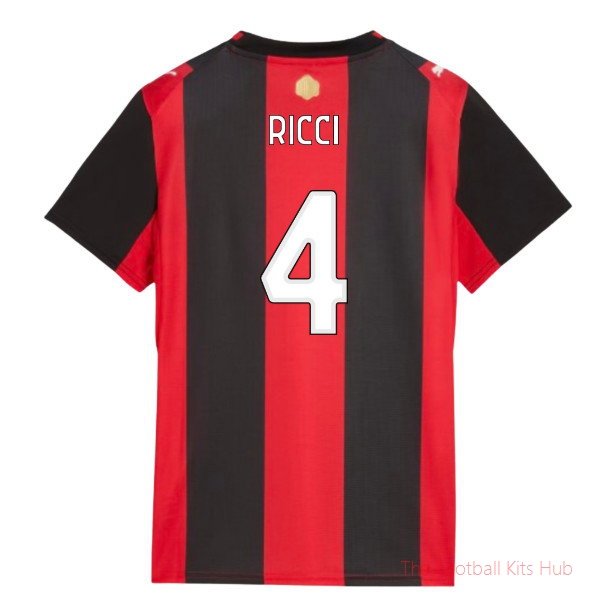 AC Milan Home Shirt Ricci #4 2026-2027 Team Jersey - Fan Edition