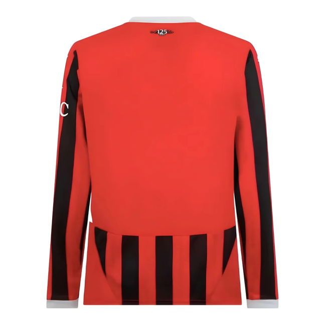 2024-2025 AC Milan Long Sleeve Home Comfortable Shirt Reinforced Seams