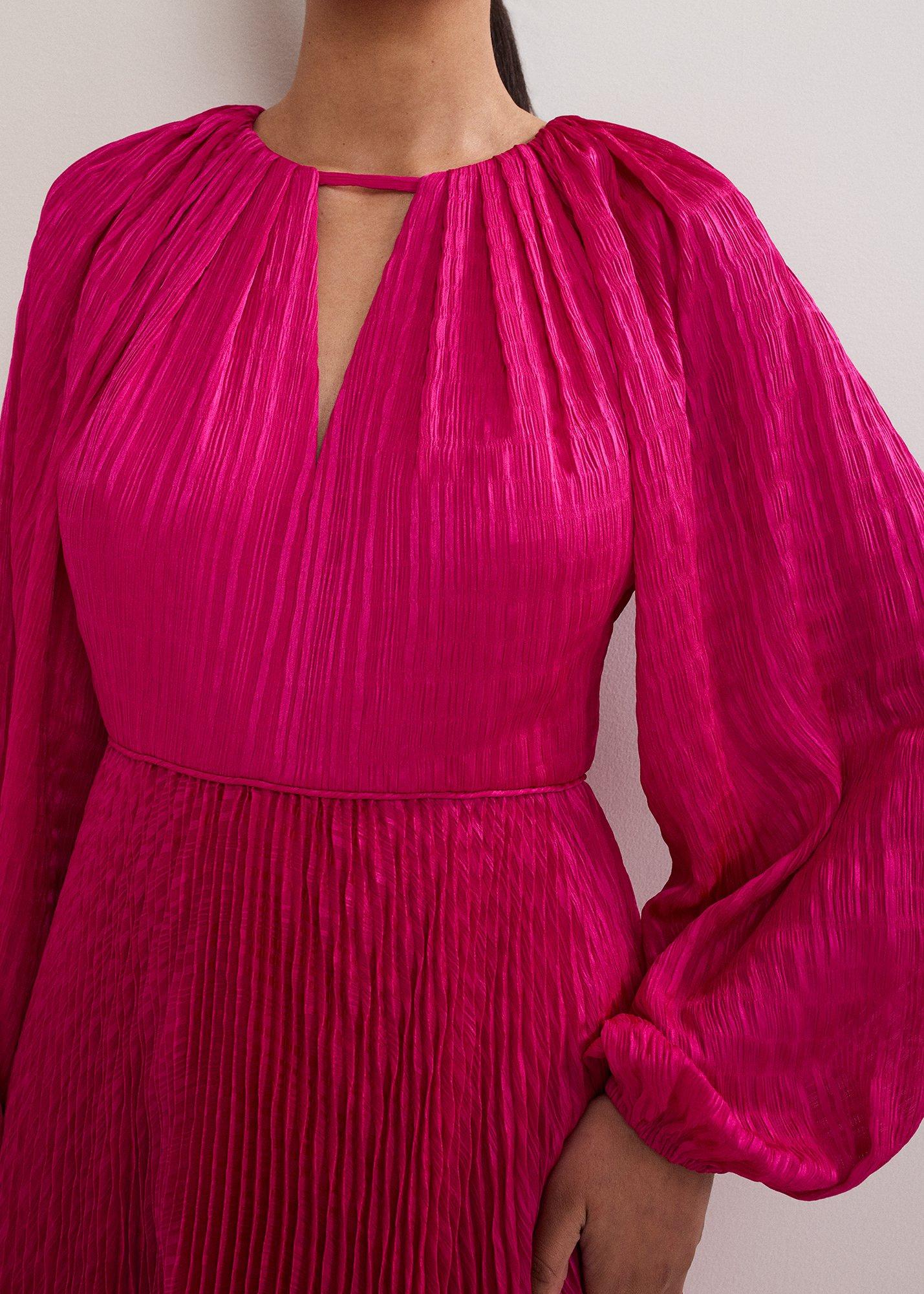 Petite Faye Textured Pleat Dress