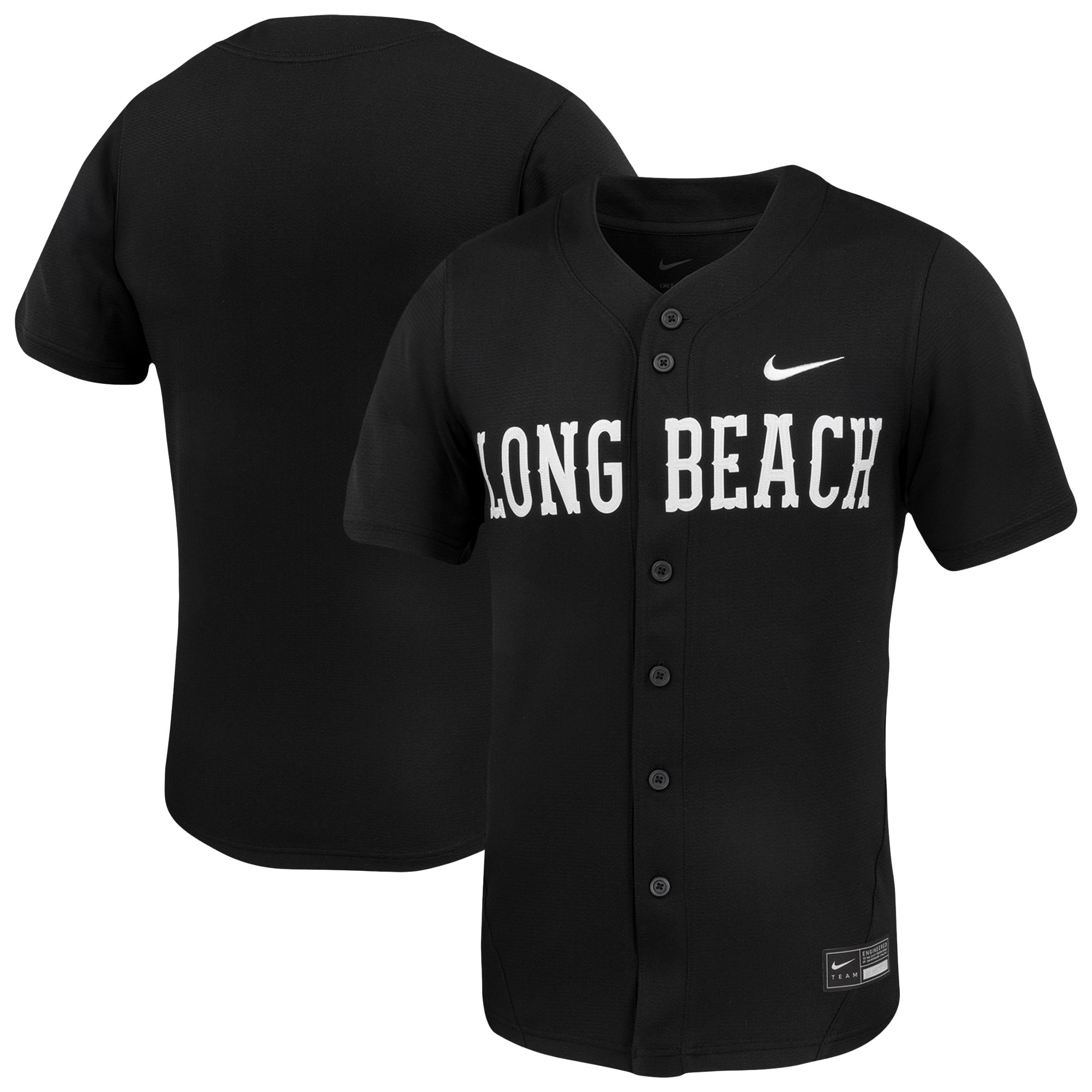 [NJP] Cal State Long Beach The Beach Replica Baseball Jersey - Black