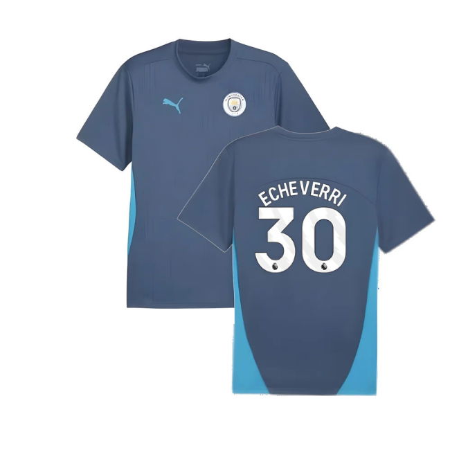 Match Quality Football Man City Training Shirt Inky Blue Echeverri...