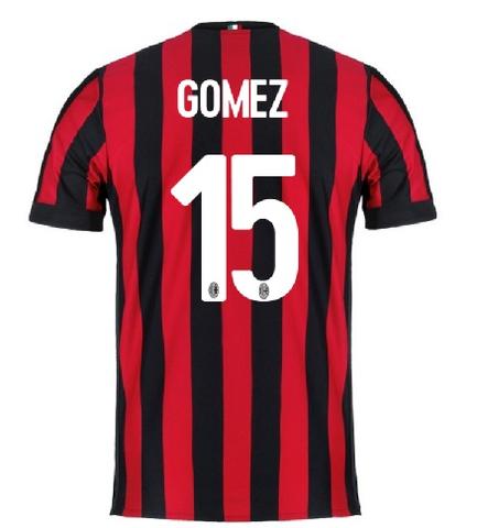 Authentic Lightweight AC Milan Home 201718 Gomez 15 Shirt