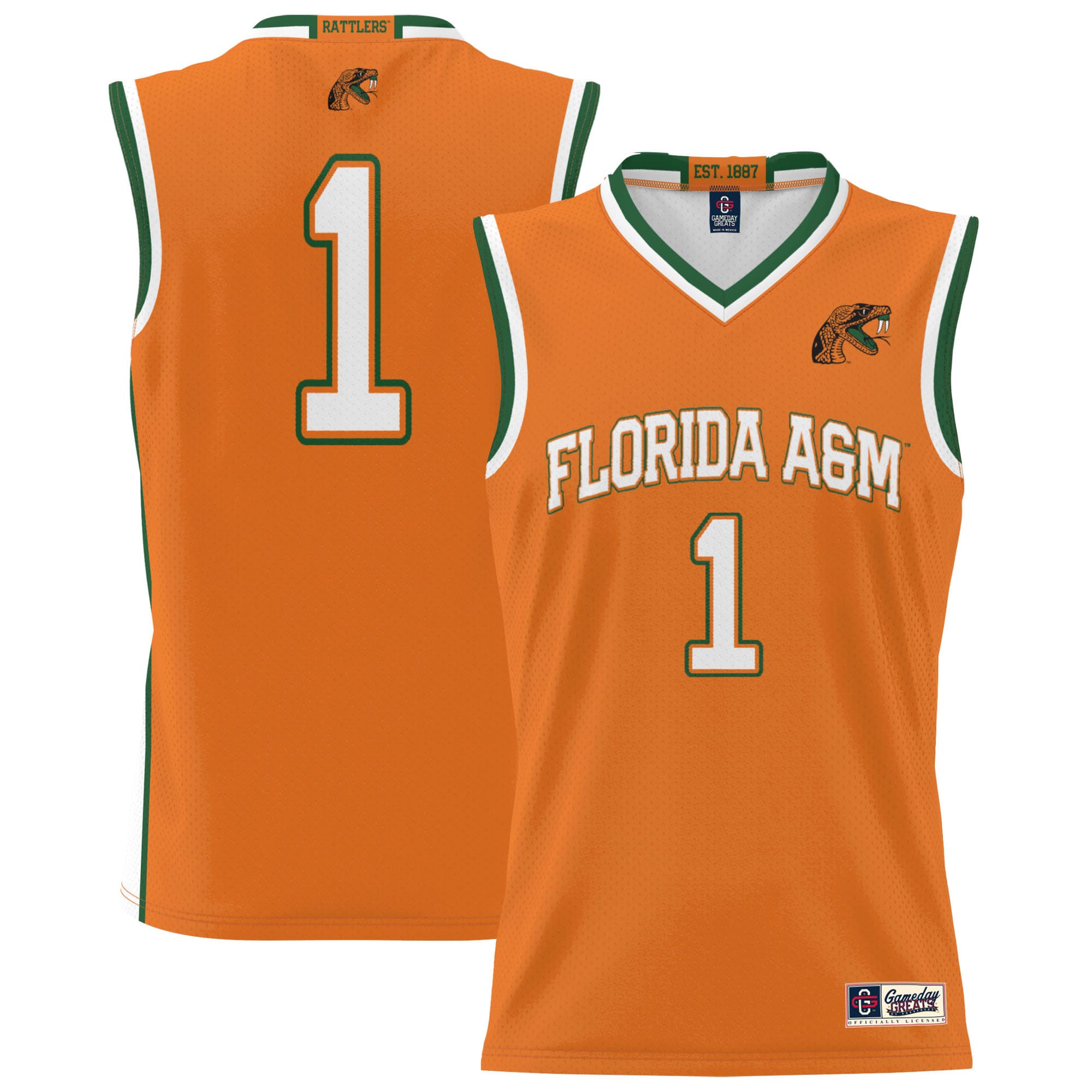 [NJP] Florida A&M Rattlers GameDay Greats Youth Lightweight Basketball Jersey - Orange