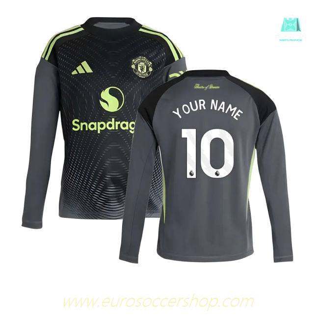 2025-2026 Man Utd Home Goalkeeper Shirt (Grey) - Kids (Your Name)