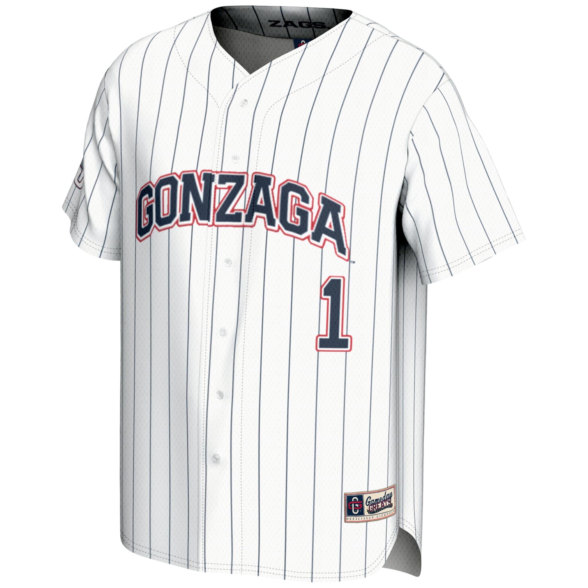 [NJP] Gonzaga Bulldogs GameDay Greats Youth Lightweight Baseball Jersey - White
