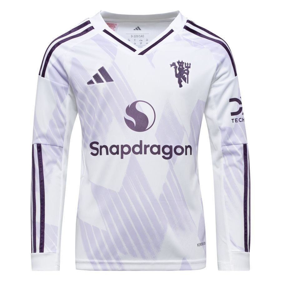 Manchester United Away Shirt 2025/26 Kids Long Sleeves