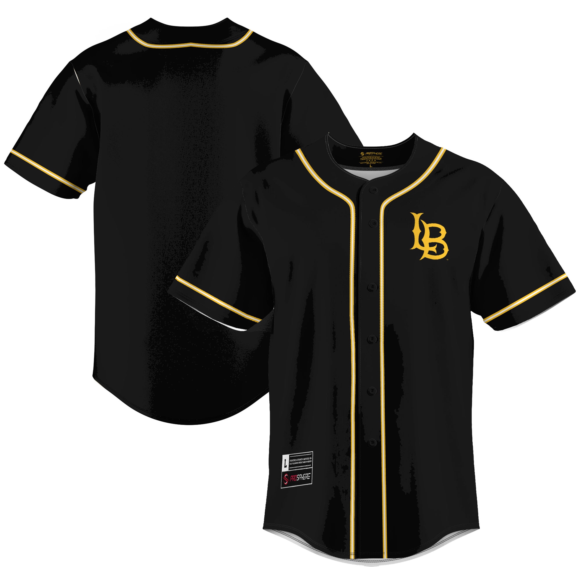 [NJP] Women's Cal State Long Beach The Beach GameDay Greats Lightweight Baseball Jersey - Gold