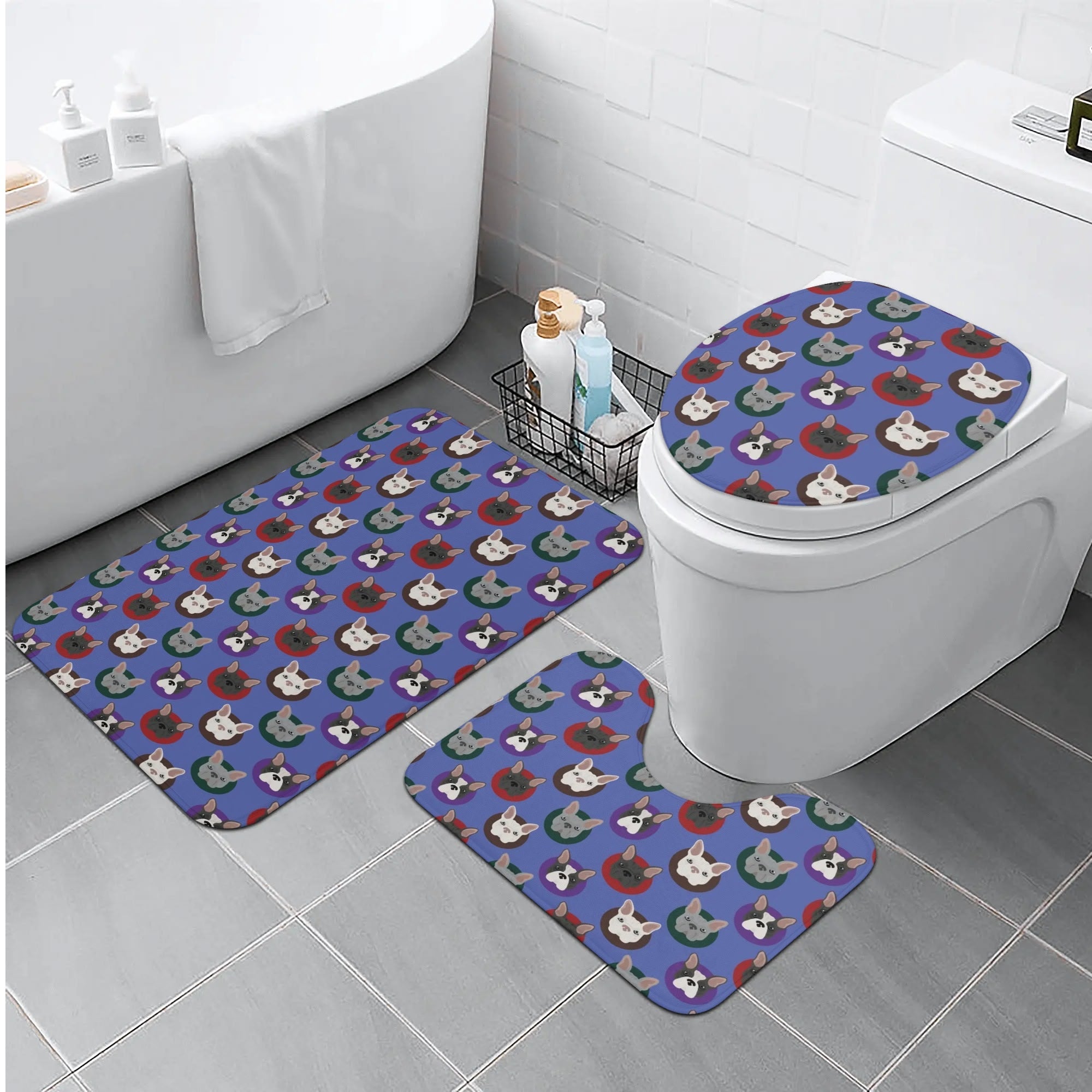 French Bulldog Reggie Bathroom Toilet Set Essential Dog Supply