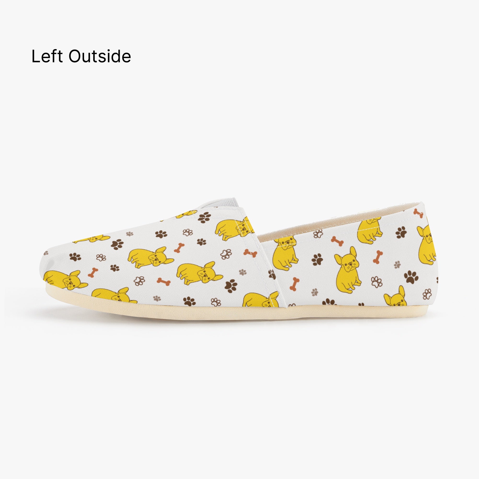 Silver - Bulldog Inspired Casual Canvas Shoes Frenchie Themed Wear