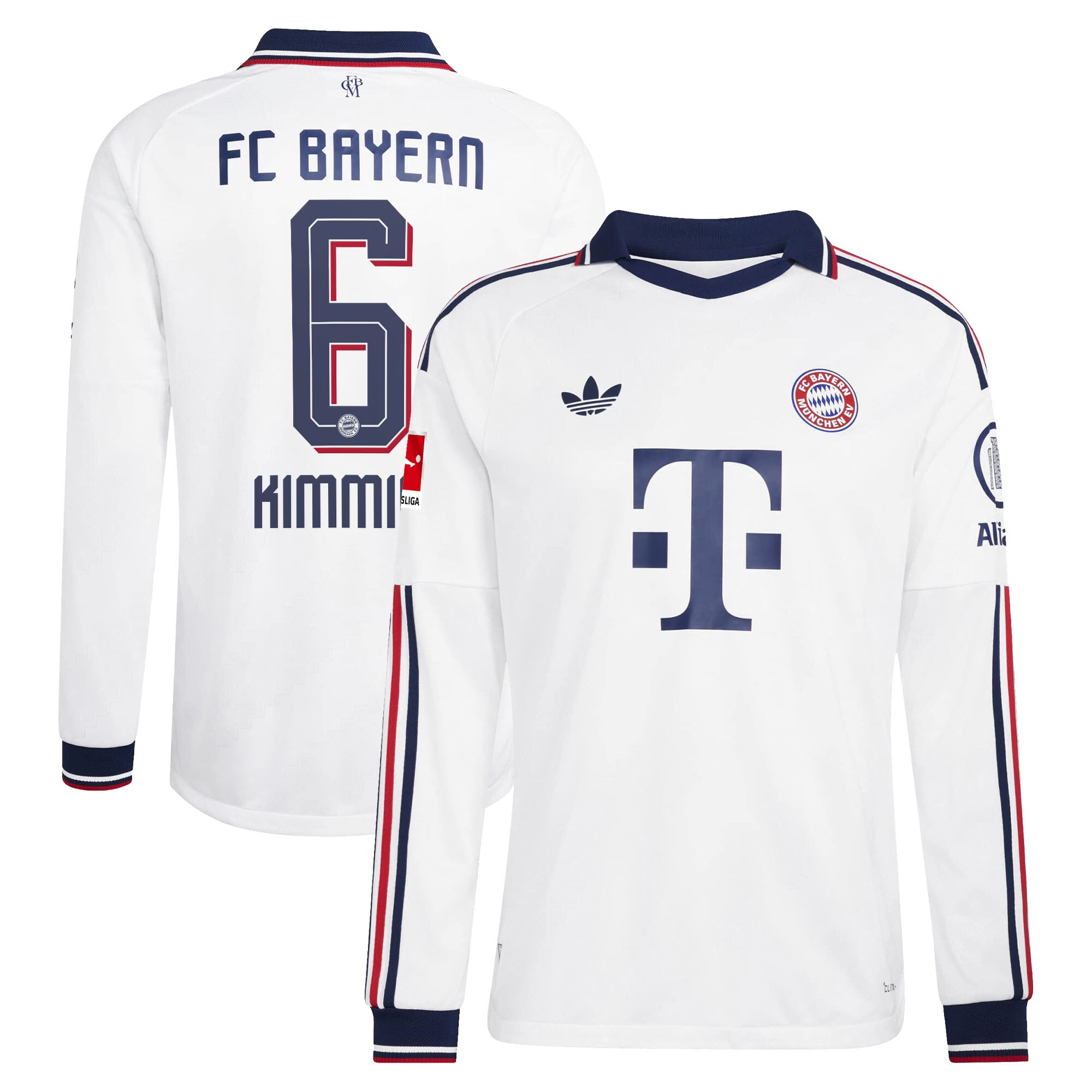 [SJH] Joshua Kimmich Bayern Munich 2026/27 Away On-Field Authentic Long Sleeve Jersey - White