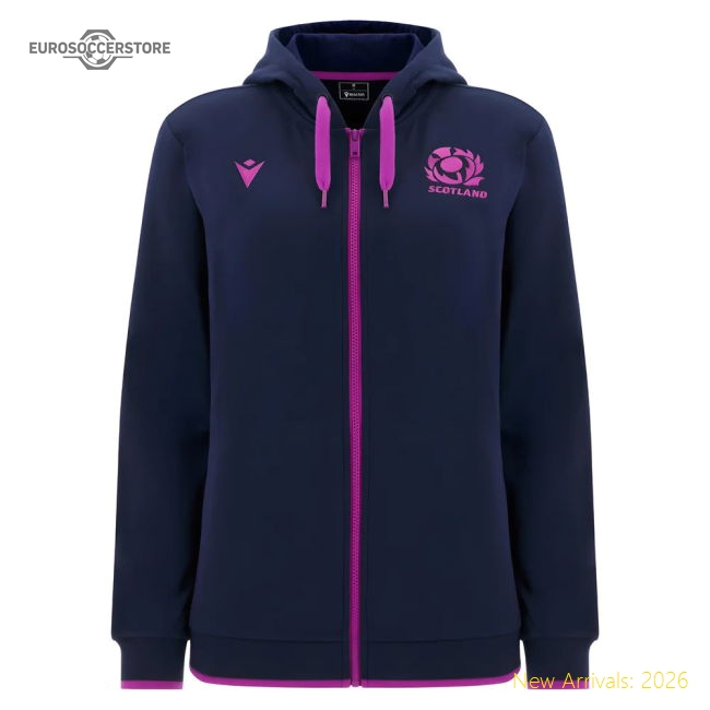 2025-2026 Scotland Rugby Travel Full Zip Hoody (Navy) - Womens