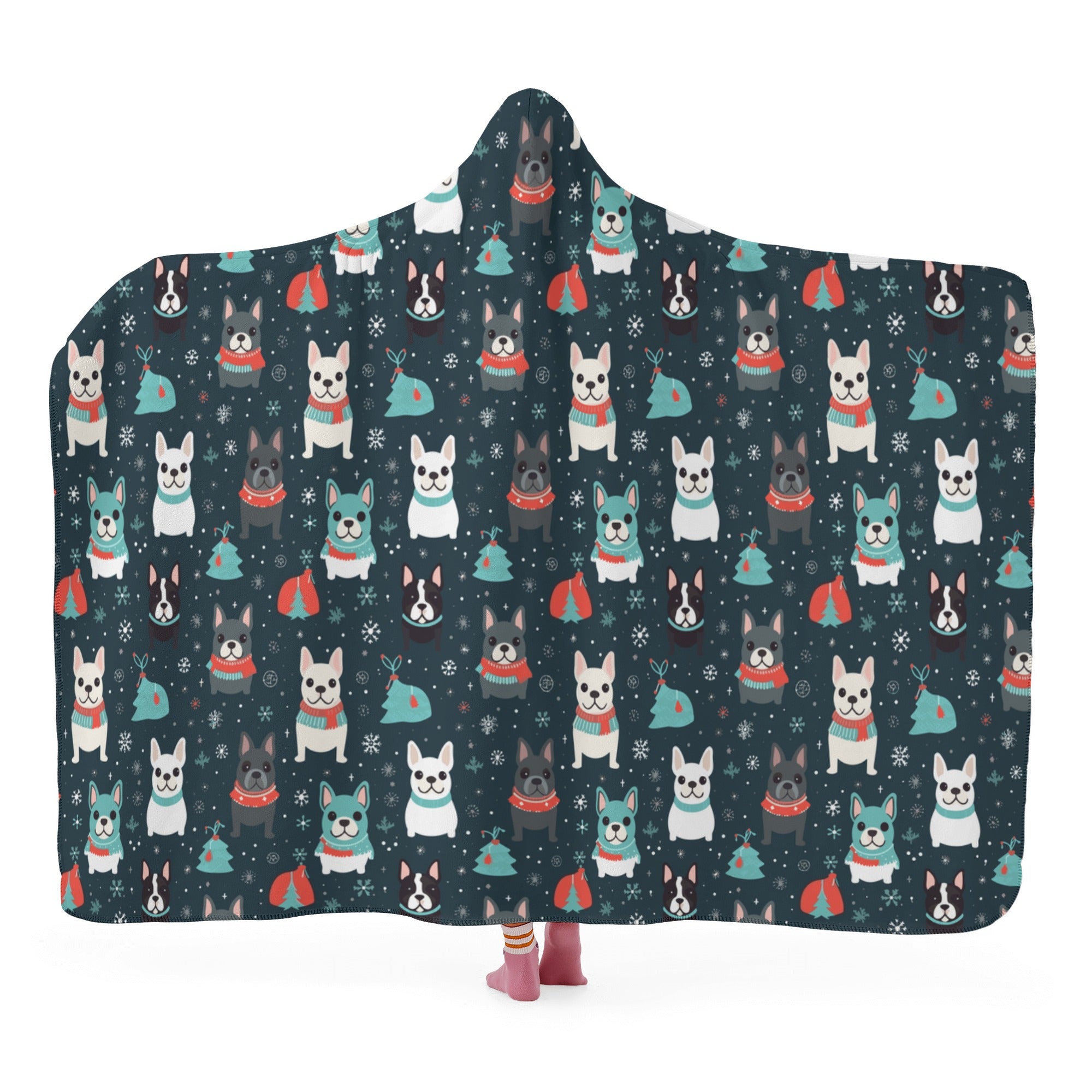 Premium Culture-Inspired Christmas Vibes - Hooded Blanket for Dog Owners