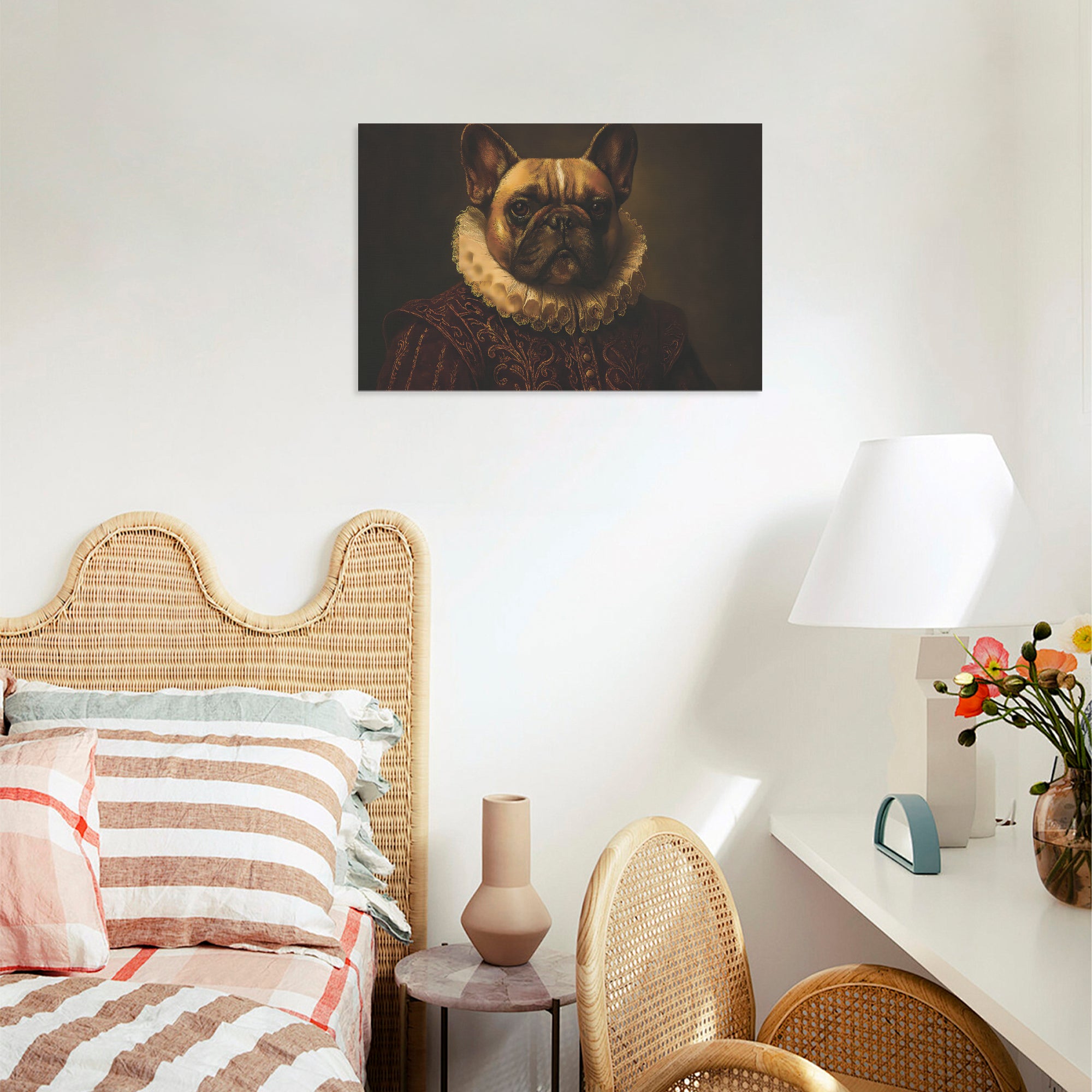 Jeff - Casual Adorable Frenchie Canvas Wall Art Frenchie Themed Wear