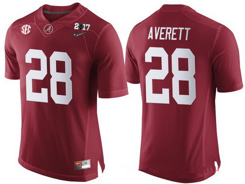 Men's Bama Crimson Tide #28 Anthony Averett Red 2017 breathable