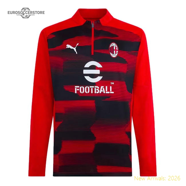 Match-Day 2024-2025 Ac Milan Prematch 1/4 Zip Top (Red)
