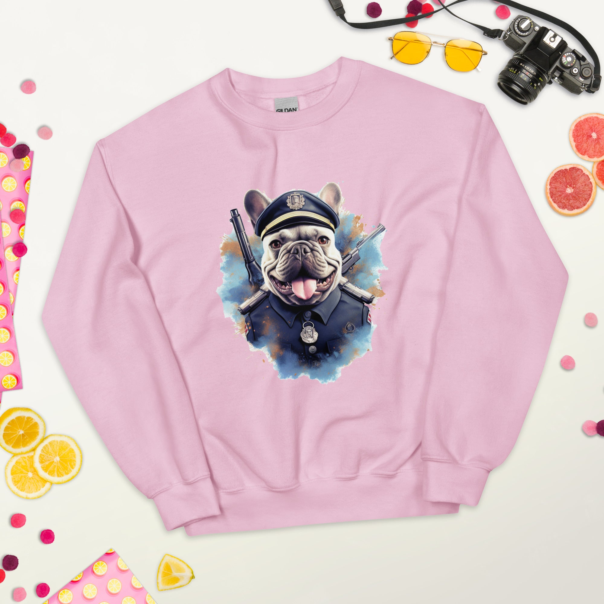 Policeman Frenchie - Premium Unisex Crew Neck Sweatshirt Outdoor Style