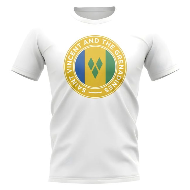 Saint Vincent Grenadines Football Badge T-Shirt (White)