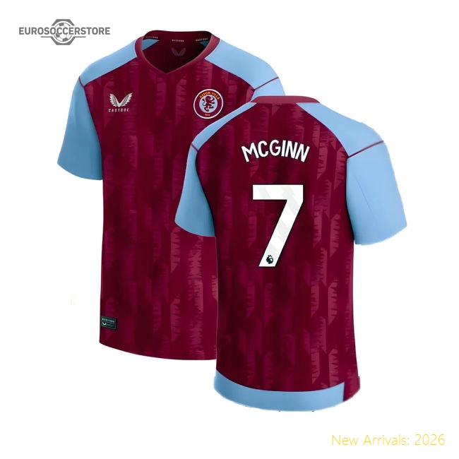 2023-2024 Aston Authentic Villa Home Shirt Kids McGinn 7