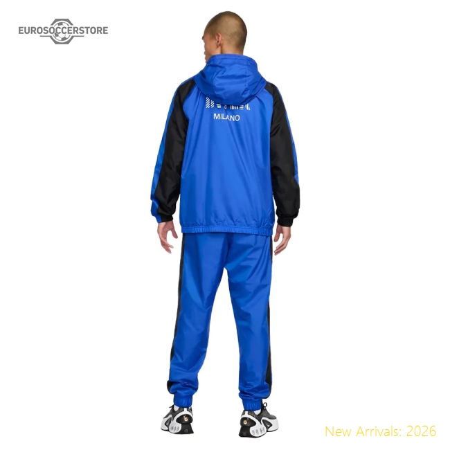 2024-2025 Inter Milan Home Hooded Woven Athletic Tracksuit (blue)