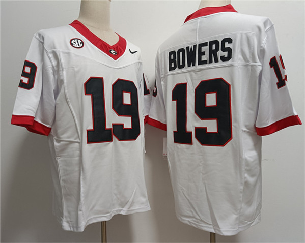 Men's None White 2024 away jersey Brock Bowers #19 official Jersey