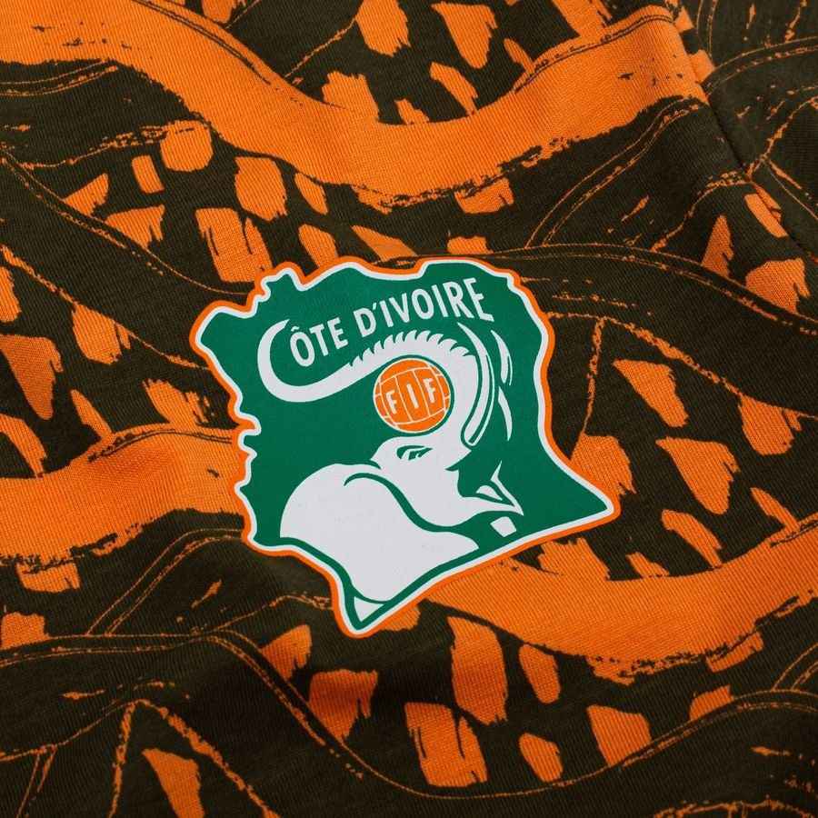 Ivory Coast T-Shirt FtblCulture AOP - Black/Loden Green/Melon Orange